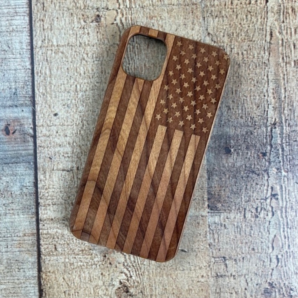 Iphone 11 Wood American Flag Lake Phone Case Patriotic Military Rugged